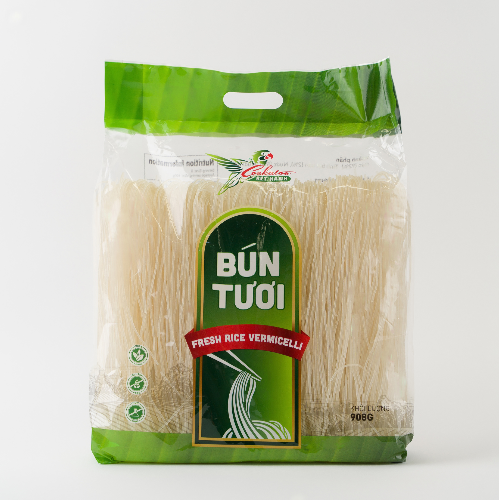 Green Cockatoo Fresh Rice Vermicelli (Bun Tuoi) 908gr