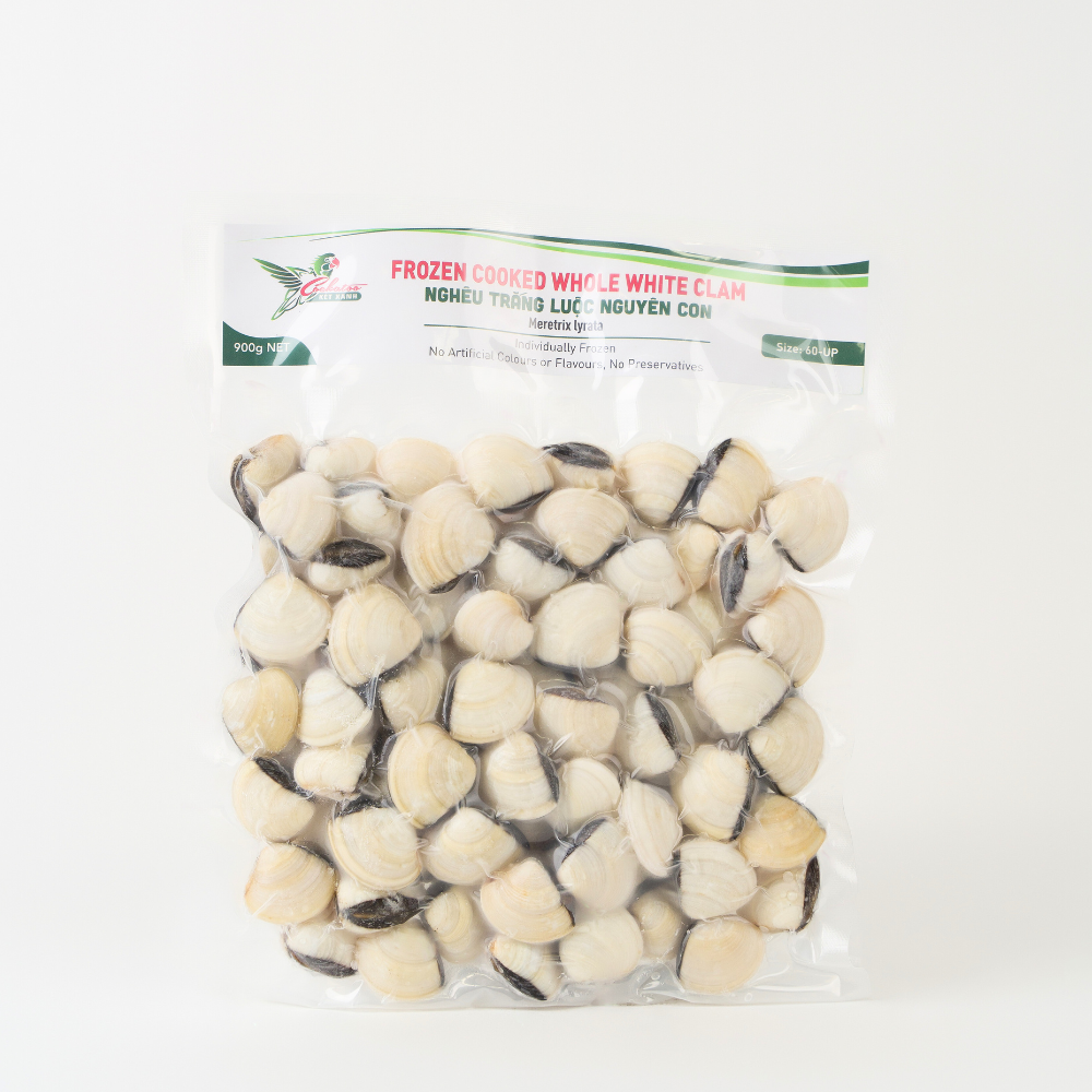 Green Cockatoo Frozen Cooked Whole White Clam (Ngheu) 900gr