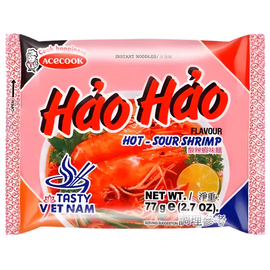 Acecook Hao Hao Noodle Sour Hot Shrimp Flavour (Mi Hao Hao) 77g