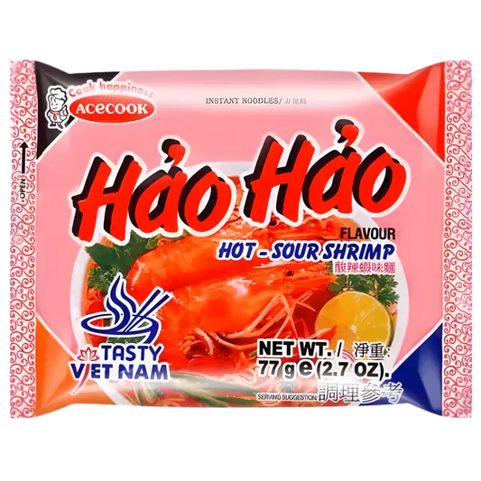 Acecook Hao Hao Noodle Sour Hot Shrimp Flavour (Mi Hao Hao) 77g