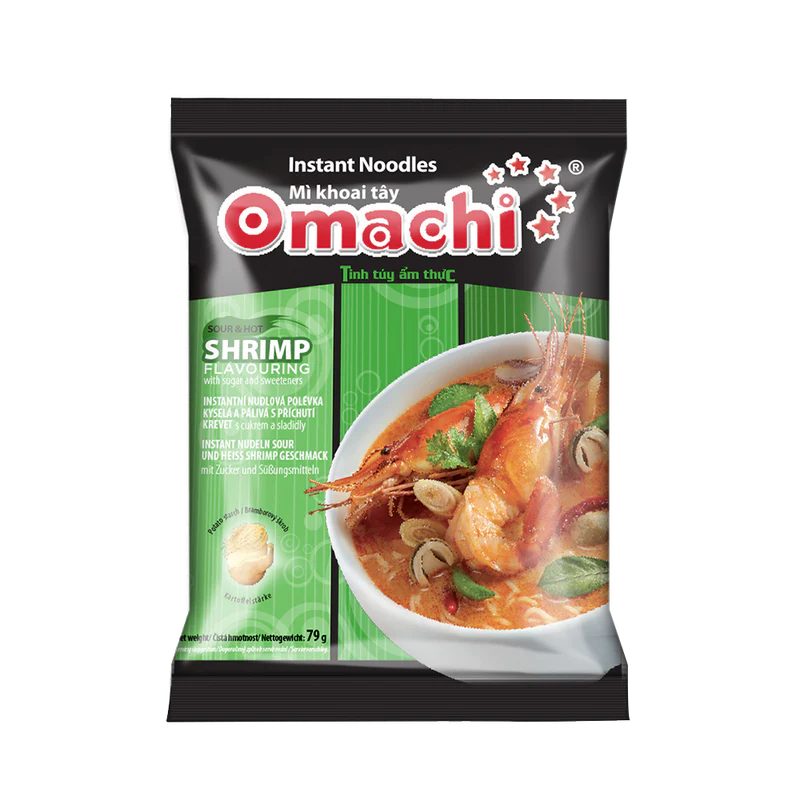 Omachi Noodles Shrimp Flavour (Mi Tom Omachi) 79g
