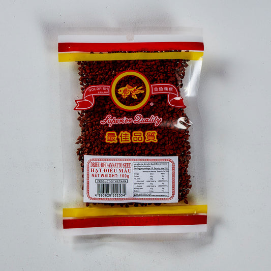 Goldfish Brand Dried Red Annatto Seed (Hat Dieu Mau) 100g