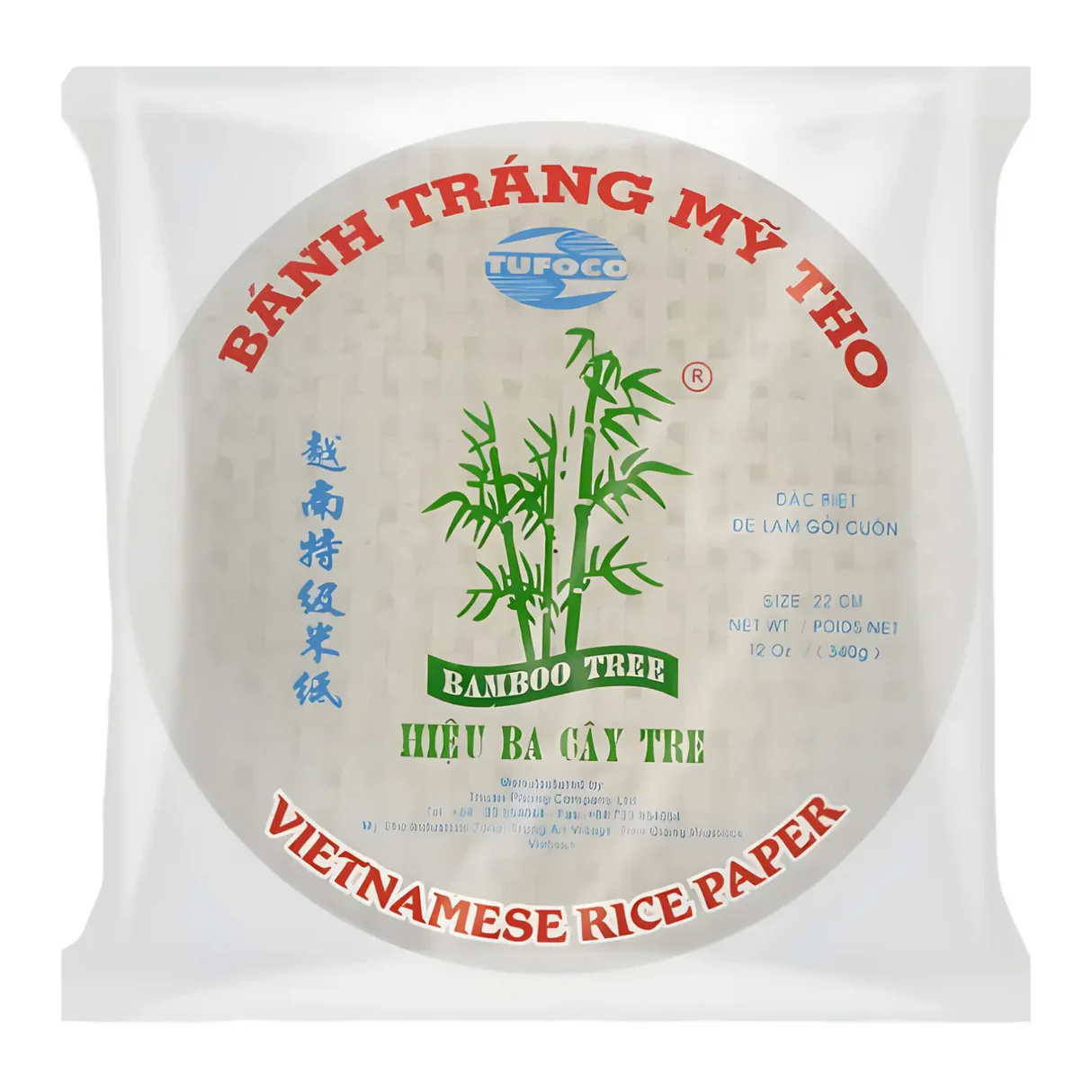 Bamboo Tree Rice Paper Round 22cm (Banh Trang) 340g