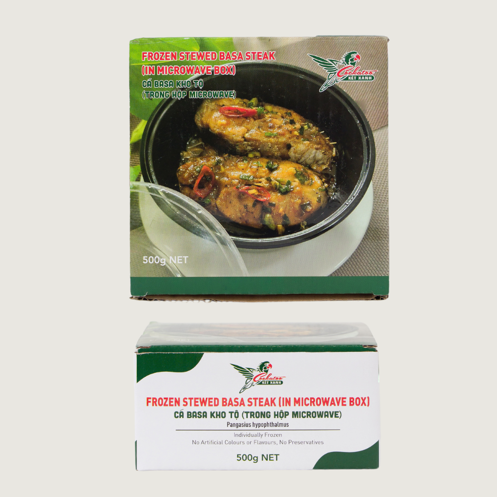 Green Cockatoo Frozen Stewed Basa Steak (In Microwave Box) (Ca Basa Kho To) 500gr