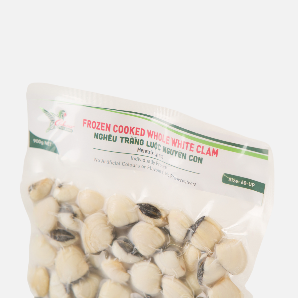 Green Cockatoo Frozen Cooked Whole White Clam (Ngheu) 900gr