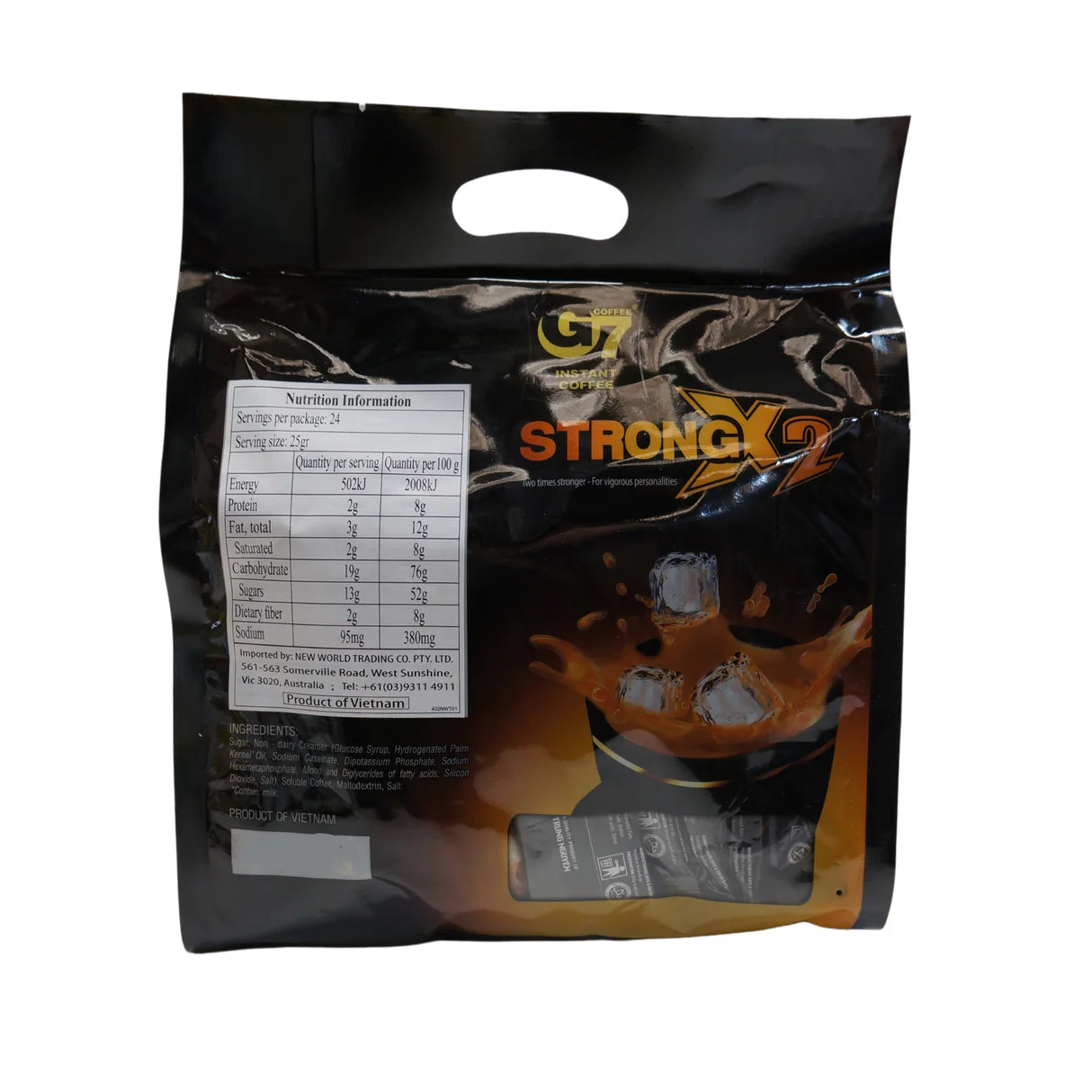 Trung Nguyen G7 Instant Coffee X2 Strength 24 Sticks (Cafe Trung Nguyen) 600g