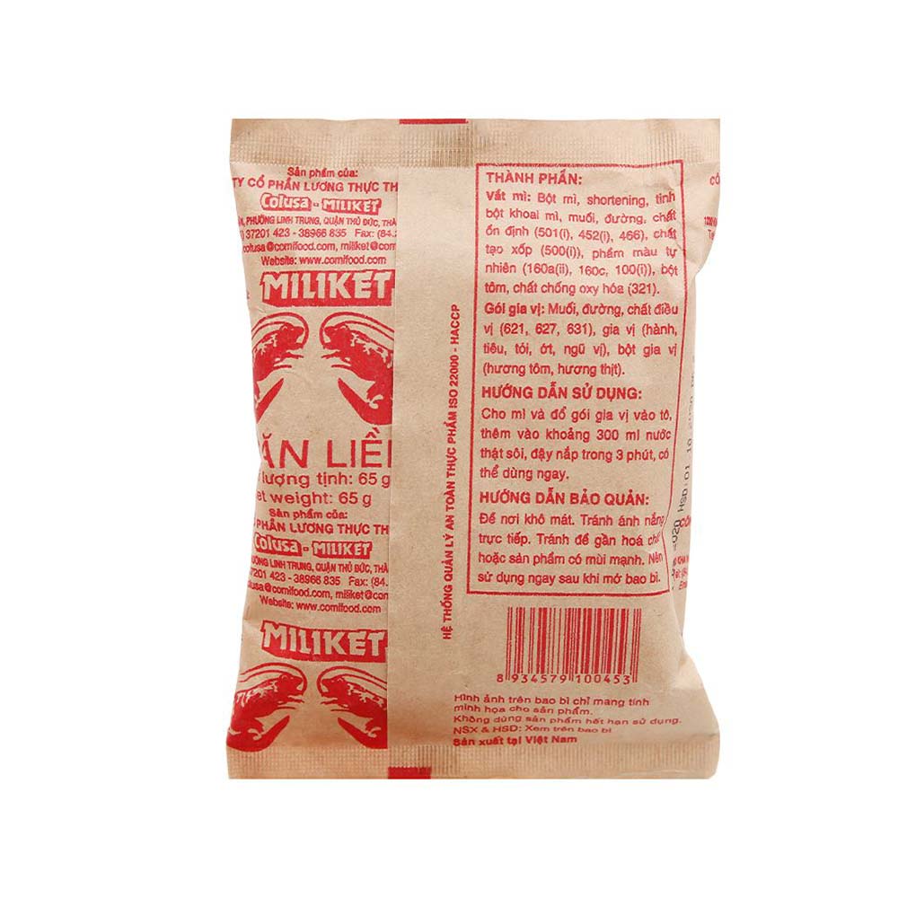 Miliket Instant Noodle Shrimp Flavour (Mi An Lien) 65g