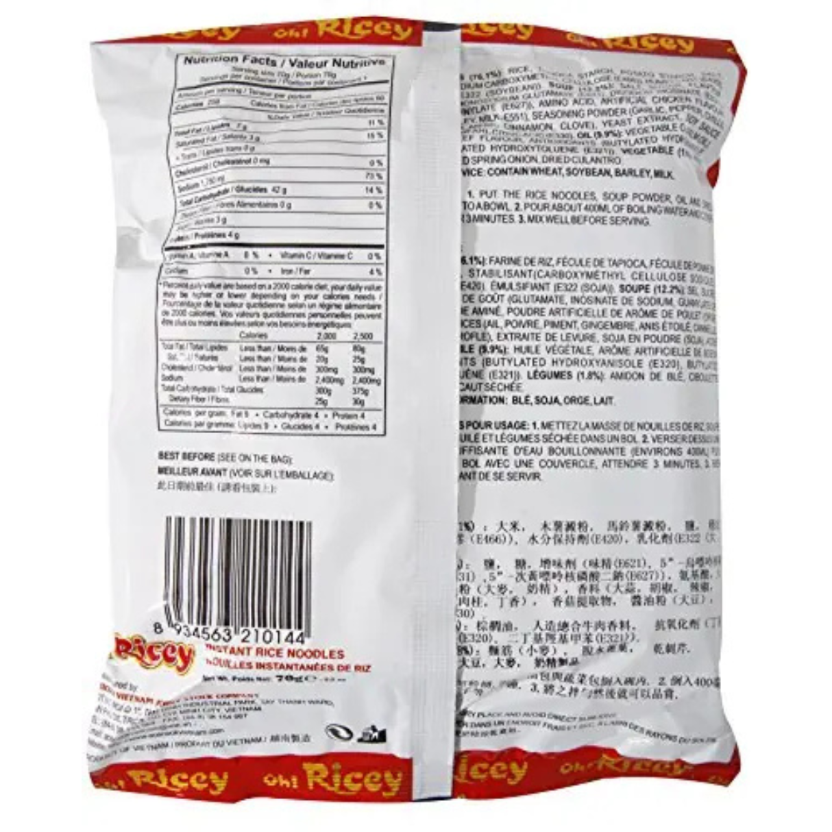 Oh Ricey Pho Beef Flavour (Pho Bo) 70g